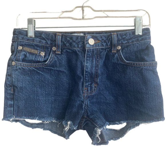 Calvin Klein Shorts Denim Womens 3 Cutoff Distressed Medium Wash - Picture 7 of 7